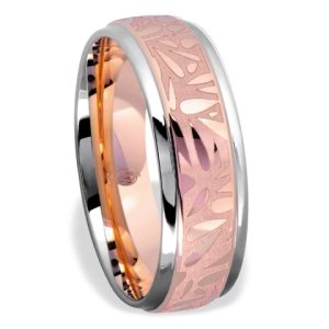 Obrączka z czerwonego i białego złota palladowego ŁN-02CB-m