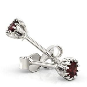 Kolczyki z białego złota z granatami BPK-2120B