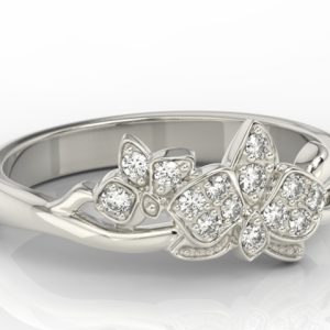 Pierścionek z białego złota z brylantami BP-45B