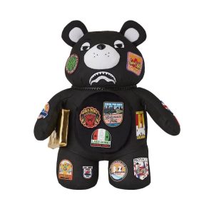 PLECAK W KSZTAŁCIE MISIA Z APLIKACJAMI "GLOBAL MOGUL BILLIONAIRE"