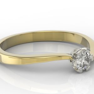 Pierścionek zaręczynowy z żółtego i białego złota z brylantem LP-8718ZB