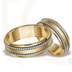 Obrączki ślubne z żółtego i białego złota (para) ST-50ZB