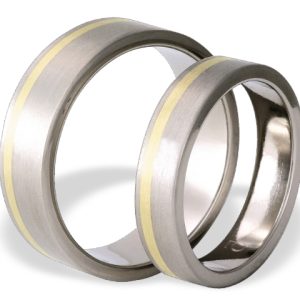 Obrączka z tytanu i paskiem żółtego złota SWTG-33/5-m