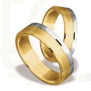 Obrączki ślubne z żółtego i białego złota (para) ST-58ZB