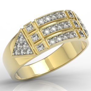 Pierścionek z żółtego złota z cyrkoniami BP-31Z-R-C