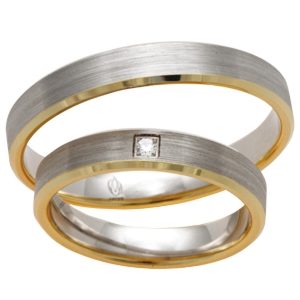 Obrączka z żółtego i białego złota palladowego ŁS-07ZB-m