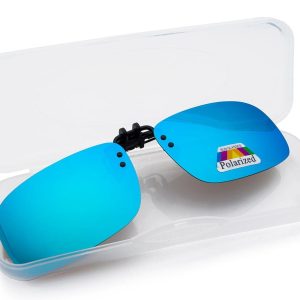 Nakładki przeciwsłoneczne lustrzane niebieskie polaryzacyjne na okulary korekcyjne NA-164
