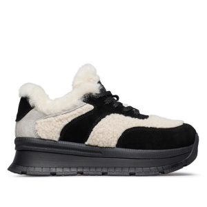 OCIEPLANE SNEAKERSY Z ŁĄCZONYCH MATERIAŁÓW