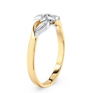 Pierścionek z żółtego i białego złota z szafirem BP-14ZB