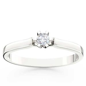 Pierścionek zaręczynowy z białego złota z brylantem LP-8012B