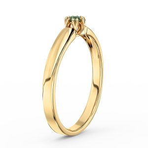 Pierścionek zaręczynowy z żółtego złota ze szmaragdem BP-2110Z