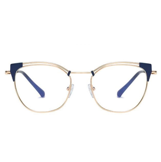 Okulary kocie do komputera damskie z filtrem BLUE Light zerówki 2565-1