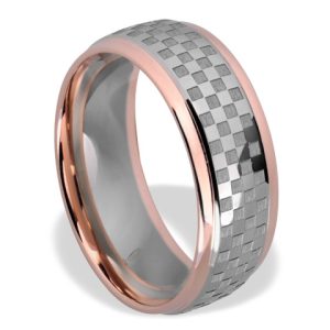 Obrączka z białego palladowego i czerwonego złota ŁN-03BC-m