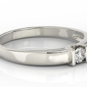 Pierścionek zaręczynowy z białego złota z brylantem JP-9812B