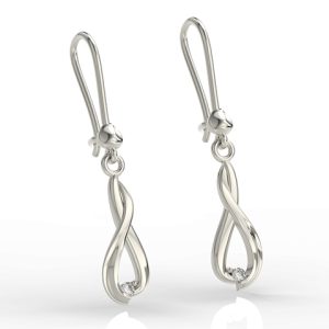 Kolczyki z białego złota z diamentami APK-96B