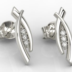 Kolczyki z białego złota z cyrkoniami APK-83B-C