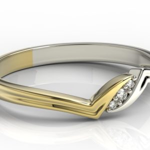 Pierścionek z żółtego i białego złota z diamentami AP-71ZB