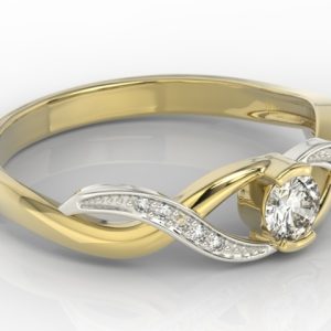 Pierścionek z żółtego i białego złota z diamentami BP-39ZB