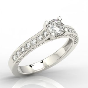 Pierścionek z białego złota z brylantami 0,78 ct wzór LP-50B