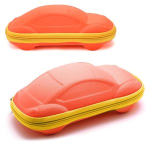 Etui na okulary dla dzieci AUTKO na zamek ET-134D pomarańcz/żółty