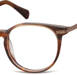Okrągłe Okulary oprawki zerówki korekcyjne Sunoptic AC39C delikatny szylkret brąz
