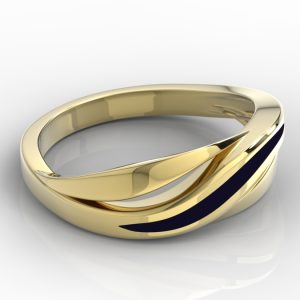 Pierścionek z żółtego złota z emalią BP-37B