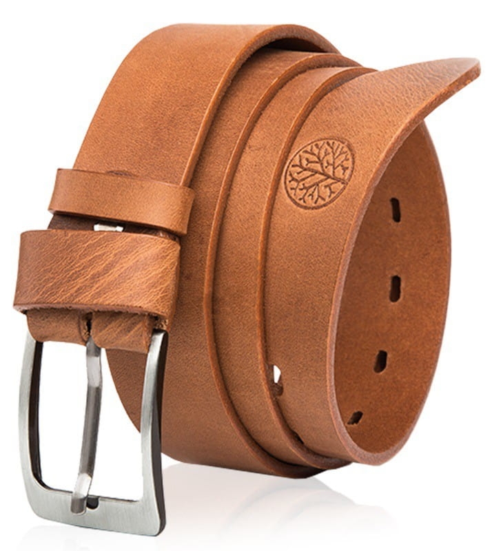 Pasek skórzany BETLEWSKI LIC35 w pudełku - camel