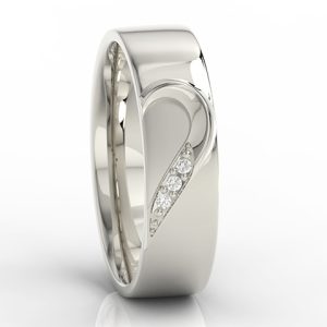 Obrączka damska z białego złota z diamentami OB-01B