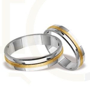 Obrączki ślubne z żółtego i białego złota (para) ST-57BZ