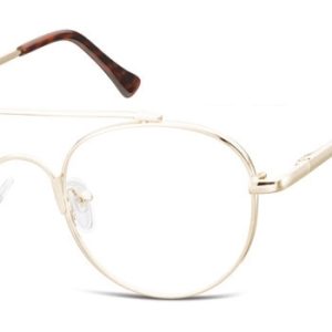 Okulary oprawki okrągłe zerówki metalowe korekcyjne 785C złote