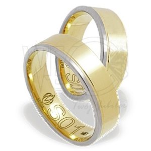 Obrączka z żółtego i białego złota palladowego ŁS-01ZB-light-m