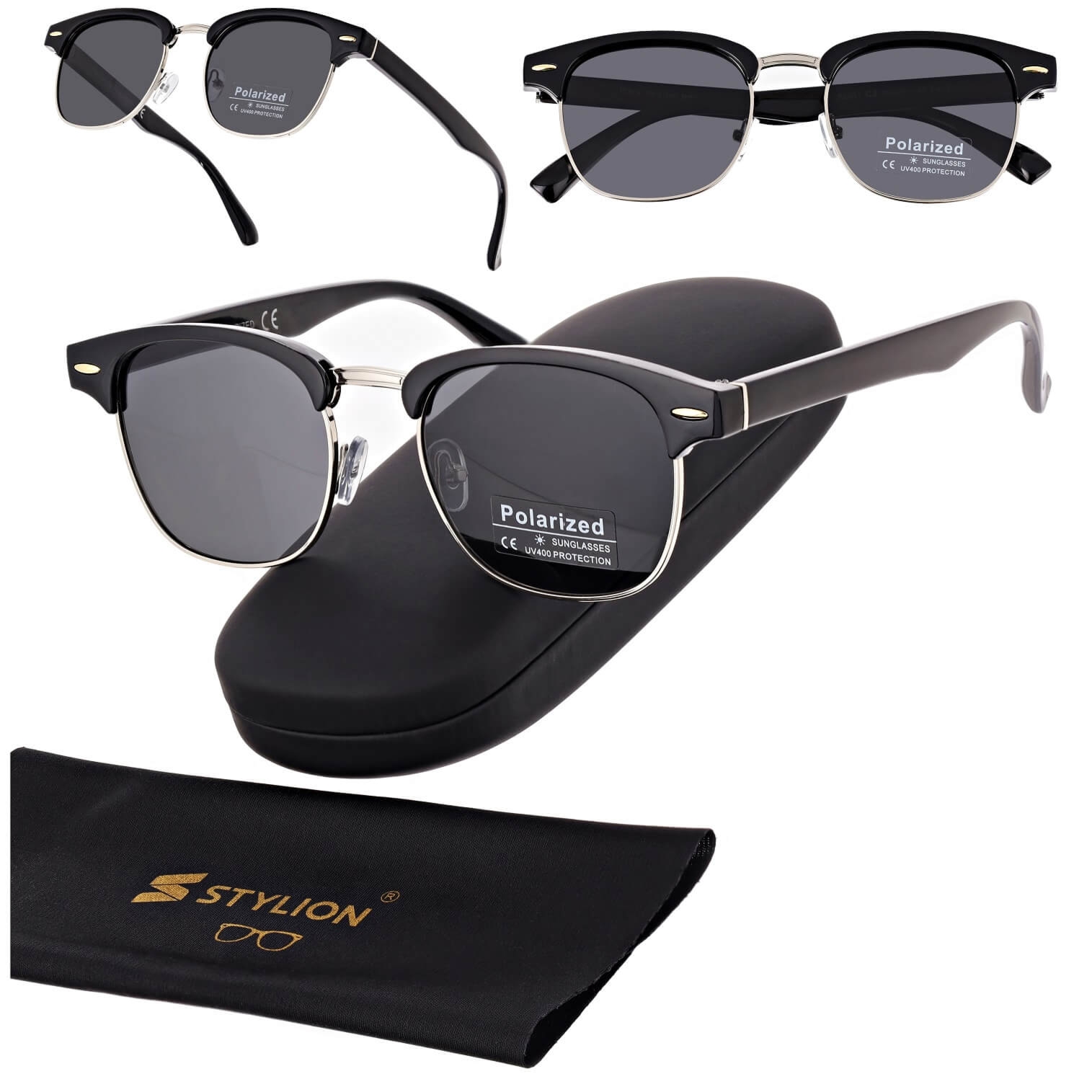 Okulary przeciwsłoneczne z polaryzacją POL-5061A czarny/srebrny