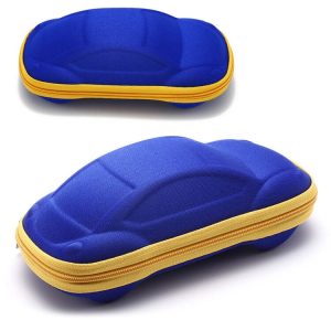 Etui na okulary dla dzieci AUTKO na zamek ET-134A granat/żółty