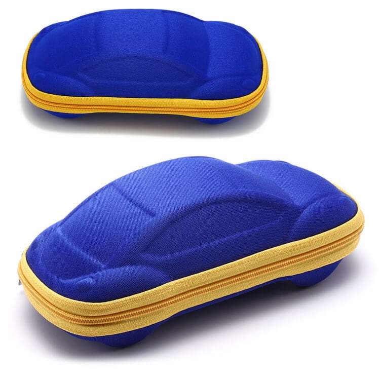 Etui na okulary dla dzieci AUTKO na zamek ET-134A granat/żółty