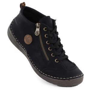 Botki damskie komfortowe czarne Rieker 52514-00