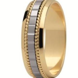 Obrączka z żółtego i białego złota ST-68ZB-m