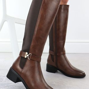 Kozaki damskie brązowe eVento 25KZ02-9430