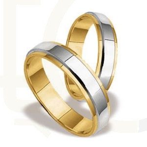 Obrączki ślubne z żółtego i białego złota (para) ST-47ZB