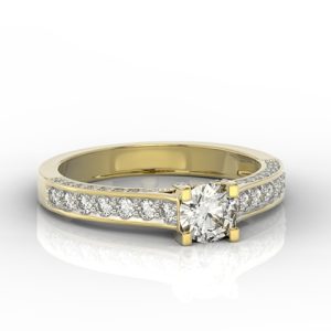 Pierścionek z żółtego złota z brylantami 0,78 ct wzór LP-50Z-R