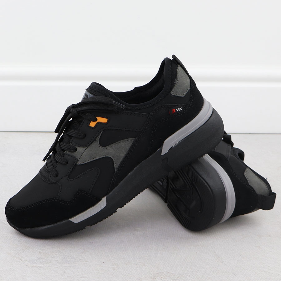 Wodoodporne półbuty sportowe czarne Rieker U1403-01