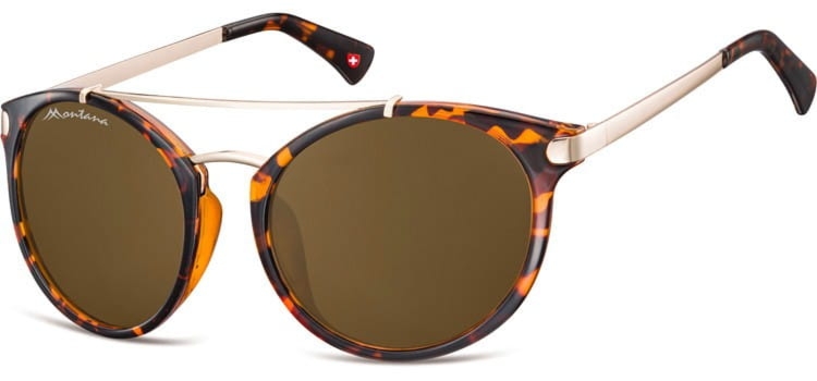 Muchy okulary przeciwsłoneczne MONTANA S18A brązowe (panterka)