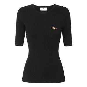 DZIANINOWA BLUZKA Z LOGO