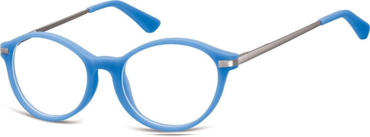Okulary dziecięce zerówki okrągłe lenonki AK50A niebieskie