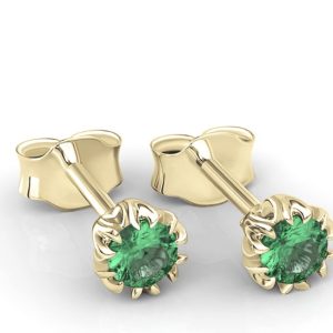 Kolczyki z żółtego złota ze szmaragdami BPK-2120Z