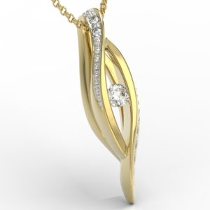 Wisiorek z żółtego złota z diamentami LPW-60Z-R