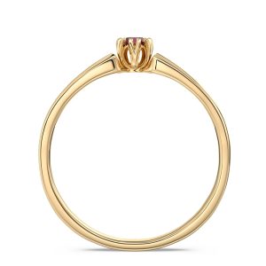 Pierścionek zaręczynowy z żółtego złota z rubinem BP-2110Z