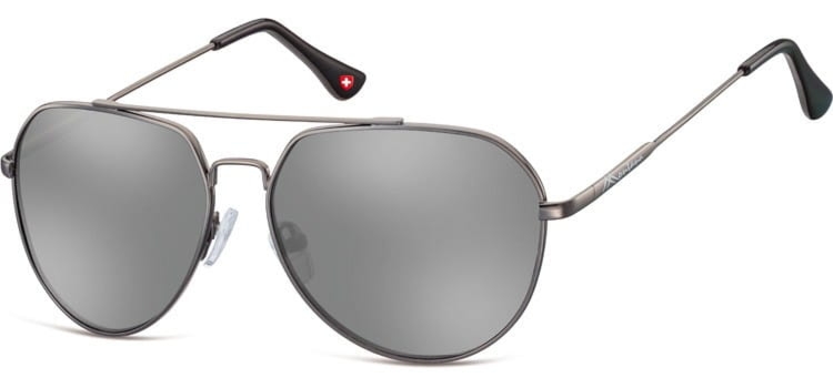 Okulary przeciwsłoneczne pilotki Montana MS90 srebrne lustrzanki grafit/srebrny