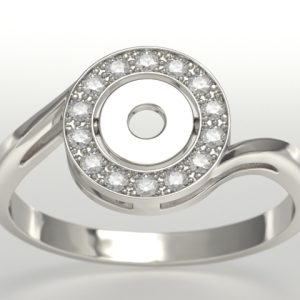 Pierścionek z białego złota z diamentami BP-18B