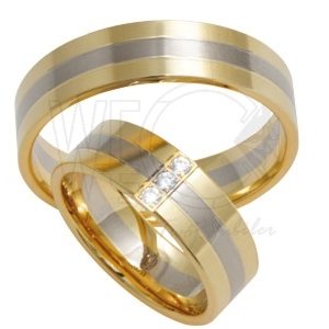 Obrączka z żółtego i białego złota palladowego ŁS-04ZB-light-m