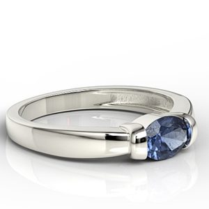 Pierścionek z białego złota z szafirem AP-67B
